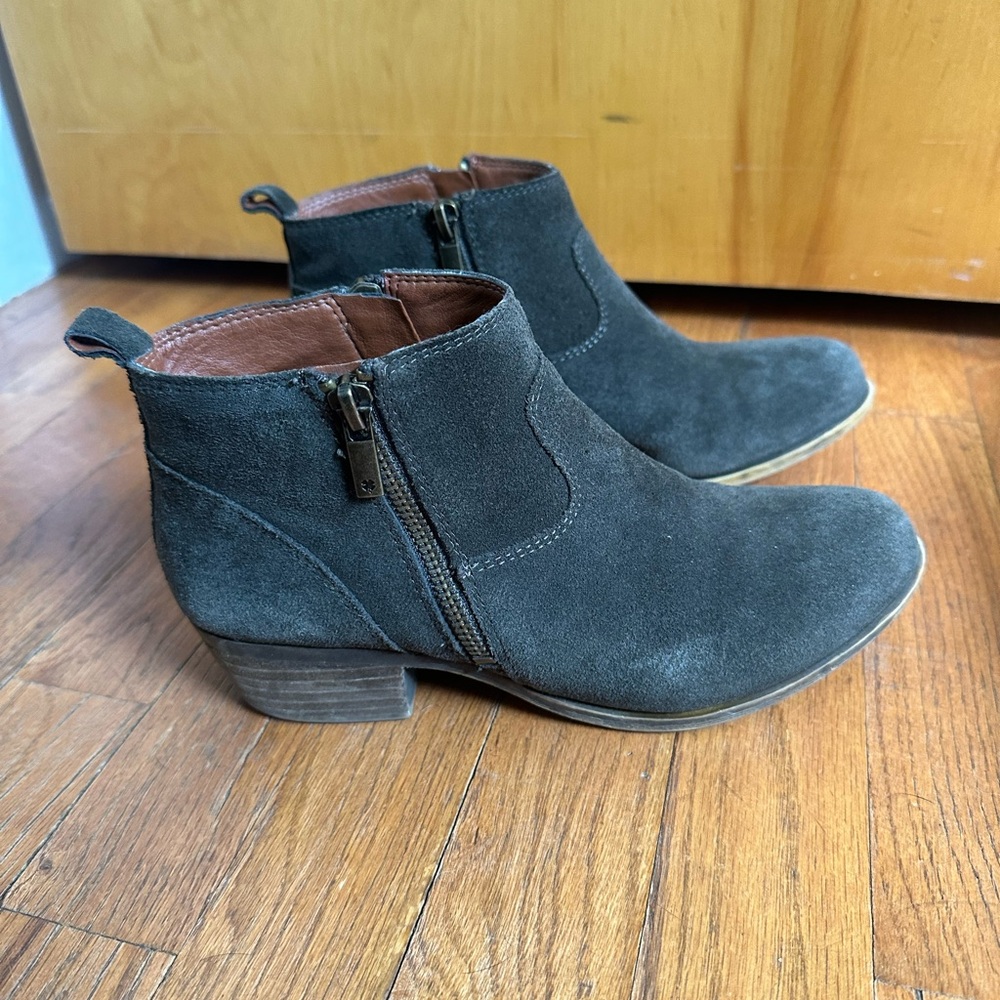 LUCKY’S Women's Suede Ankle Boots - Dark Green